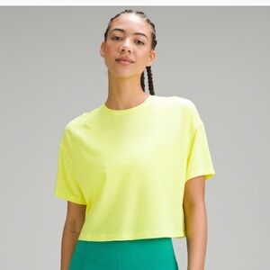 Lululemon Neon Yellow Crop Training Tee